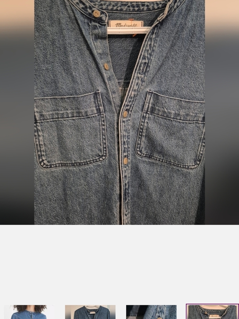 Madewell Mid-Blue Denim Button-Front Shirt - Picture 2 of 4